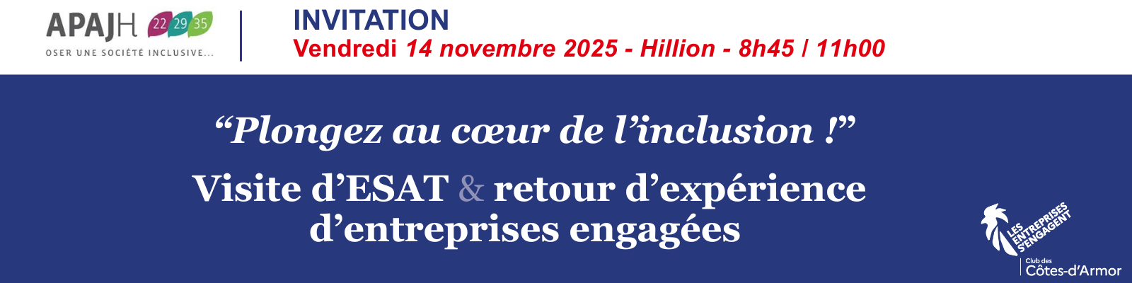 le 14 novembre venez visiter l'ESAT de la Baie à Hillion et découvrez les services et ateliers.